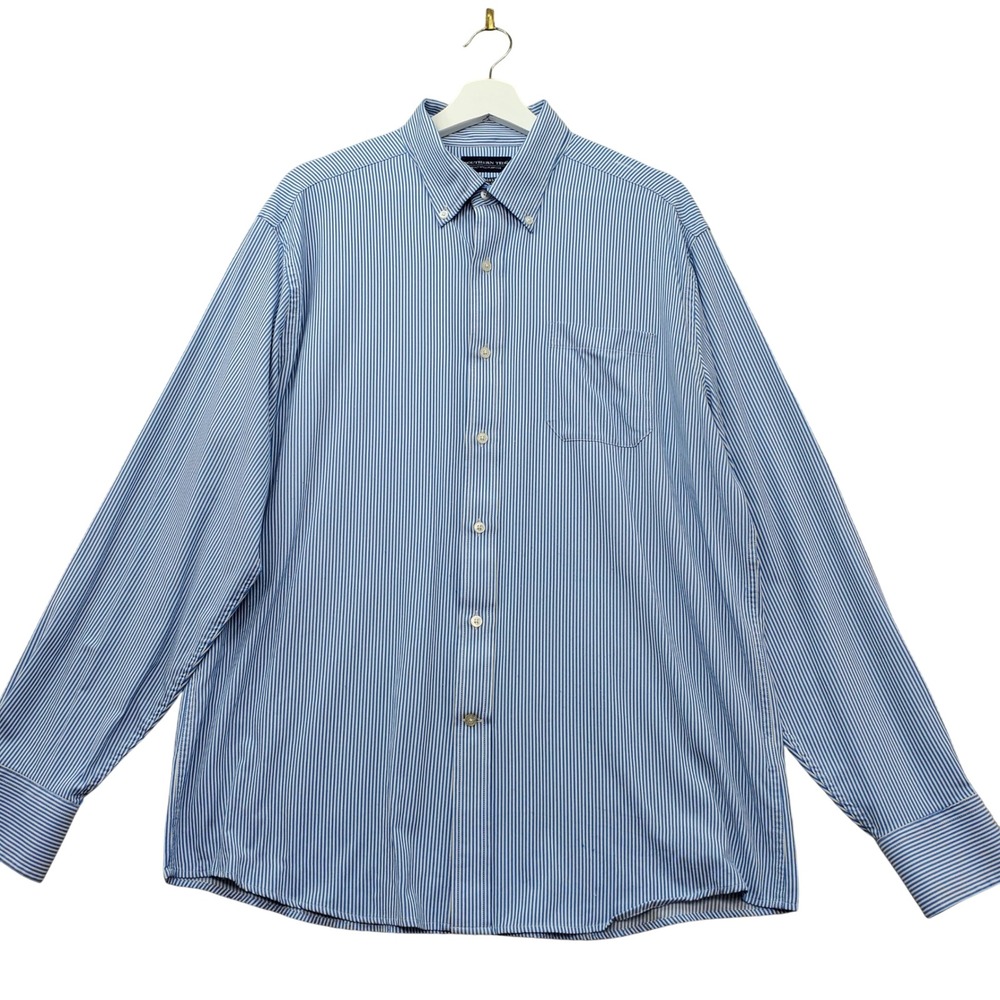 Southern Tide Intercoastal Shirt Men L Blue White Stripe Long Sleeve Button Down